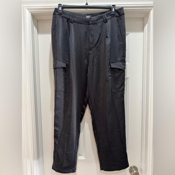 PAIGE Satin cargo pants Black Size 10 Dress Up Holiday Party - Picture 5 of 12